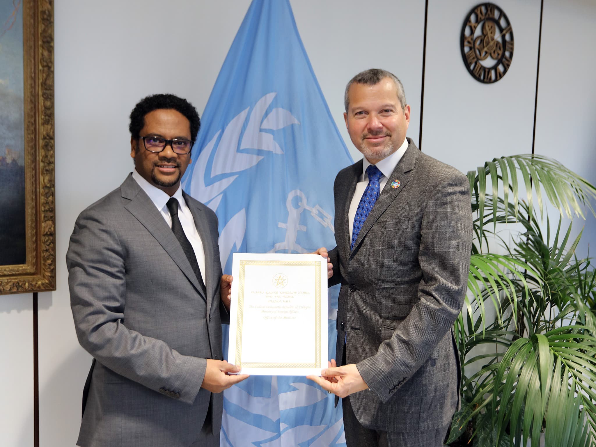 Ambassador Biruk Mekonnen presents credentials to IMO